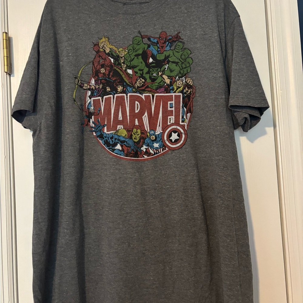 Marvel Heroes Gray Short Sleeve Tee